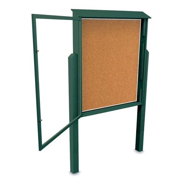 Sliding Door Indoor Enclosed Corkboard, 4, UNITED VISUAL PRODUCTS, Mfr# UV9025ACSH4824-BLACK-BUFF